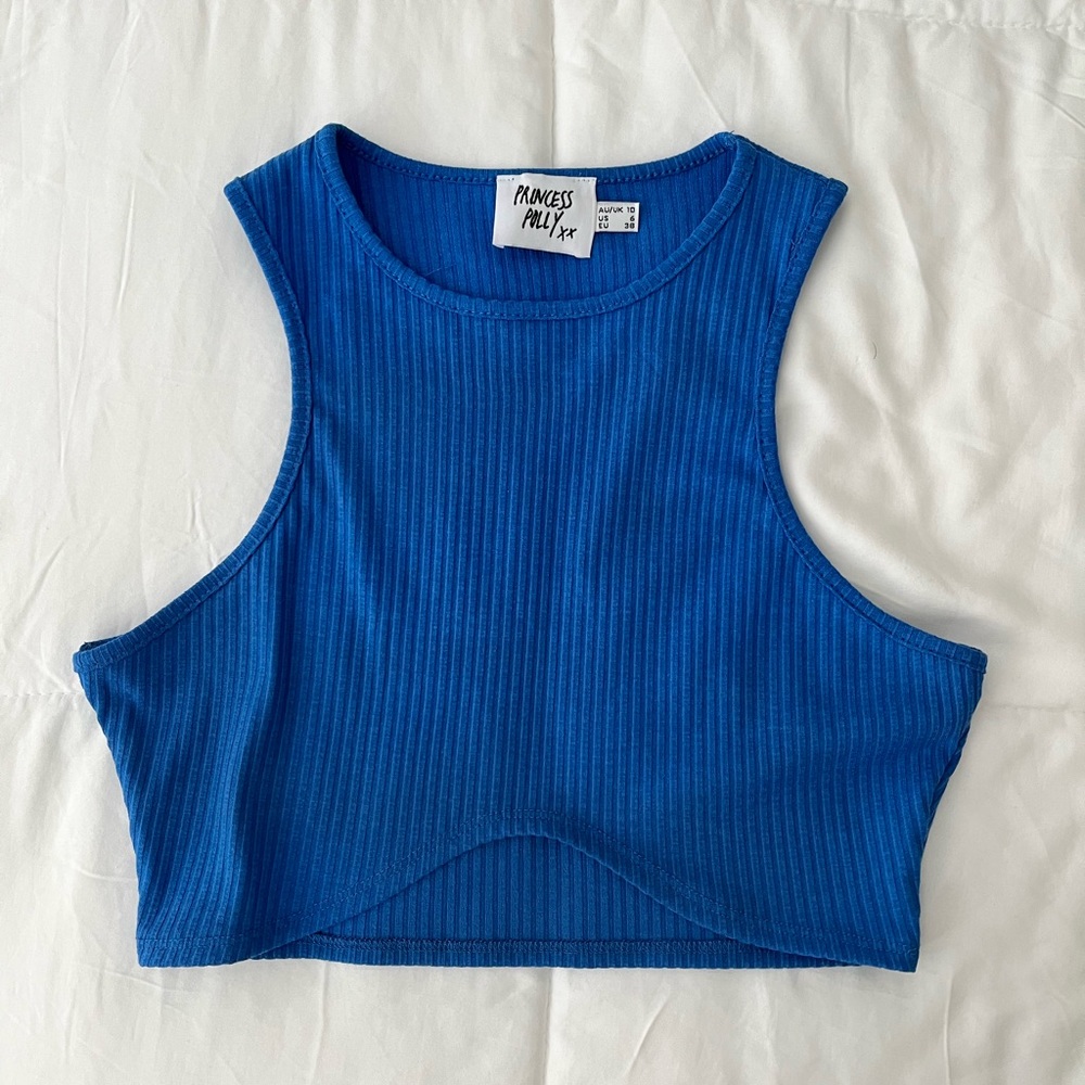 Princess Polly Blue Crop Top